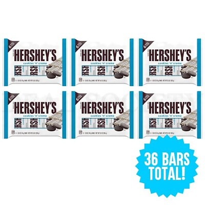 #ad 36 Count HERSHEY#x27;S COOKIES #x27;N#x27; CREME Candy Individually Wrapped 1.55 oz Bars $22.99