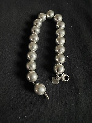 #ad Tiffany amp; Co. Sterling Silver HardWear 8mm Bead Ball Bracelet 7.25” $125.00