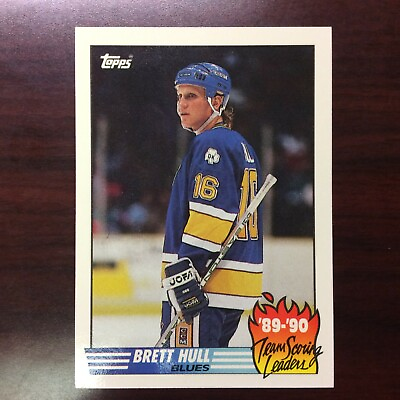 #ad Brett Hull 1990 91 Topps Team Scoring Leaders #2 St. Louis Blues $2.00