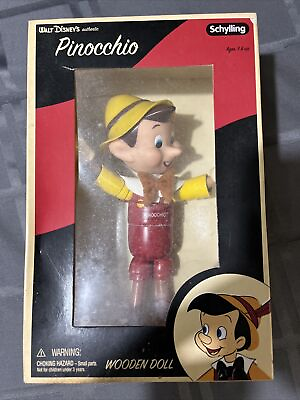 #ad Vintage Pinocchio Walt Disney Authentic Schylling Wooden Doll Pinocchio $50.00