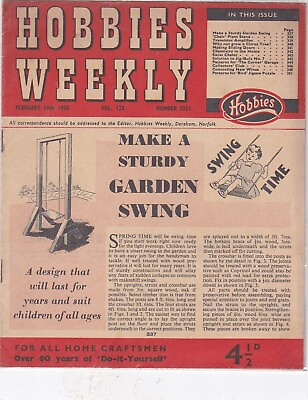 #ad Vintage Hobbies Weekly 19 Feb 1958 A Sturdy Childs Swing Wine Making GBP 1.99