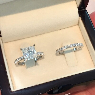 #ad R018 Women Fashion Jewelry 18K Gold GP Engagement Wedding Bridal Band Ring Set $5.40