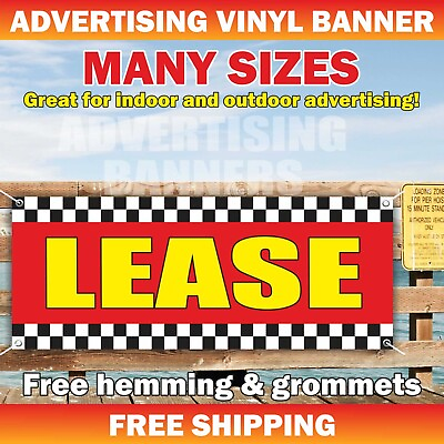 #ad LEASE Advertising Banner Vinyl Mesh Sign rent car auto employment leasing space $179.95