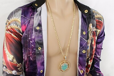 #ad Men Fashion Necklace Gold Metal Chain Leaf Charm Pendant Marijuana Jewelry $16.95