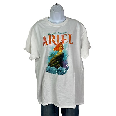 #ad Disney The Little Mermaid Ariel Short Sleeve T Shirt White Size 1X A 103 $6.97