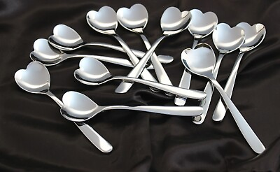 #ad NEW Lot of 12 Demitasse Espresso 5quot; Spoons Alessi Delta 1st Class Airline HEART $8.99