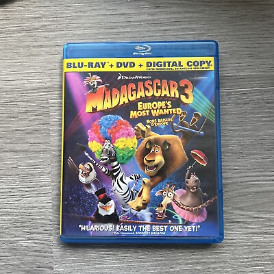 #ad Madagascar 3: Europes Most Wanted Blu ray DVD NO Digital Copy Pre owned C $6.99