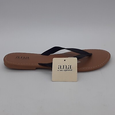 #ad a.n.a. Braided Thong Sandals Black Women#x27;s Size 7 330837 $23.99
