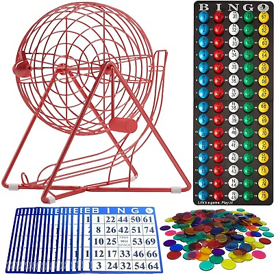 #ad MR CHIPS 11quot; Tall Bingo Set with Steel Bingo Cage amp;#8211; Professional Bingo Gam $122.09