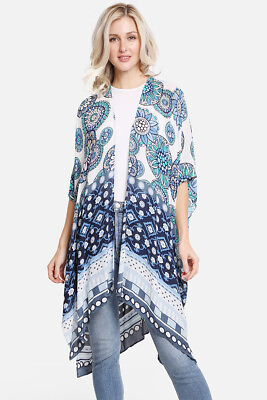 #ad ScarvesMe Multicolor Boho Floral Lightweight Kimono Shawl Cover up Cardigan $26.99