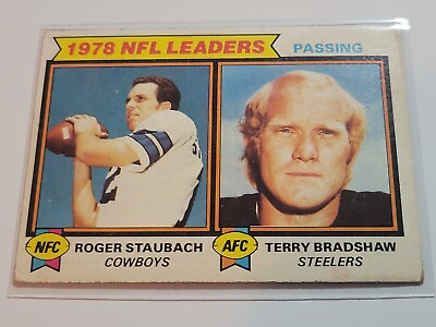 #ad ROGER STAUBACH BRADSHAW 1979 Topps Leaders #1. Crease Free 1 Time S H Fee $4.00