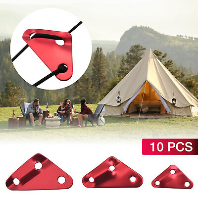 #ad 10Pcs Titanium Camp Awning Tent Cord Rope Fastener Guy Line Runners Tensioners $11.67