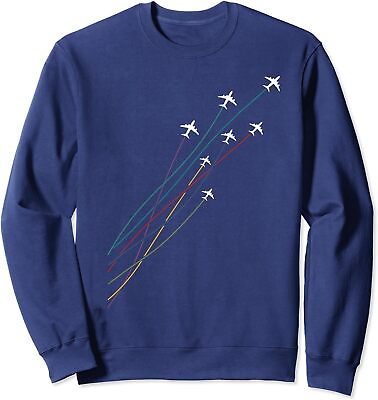 #ad Pilot Commercial Passenger Airplanes Aeroplanes Gift Unisex Crewneck Sweatshirt $26.99