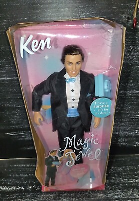 #ad Barbie Magic Jewel Ken Doll Tuxedo With Gift 2001 Mattel 54855 Damage Box $25.46