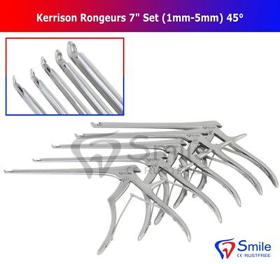 #ad Kerrison Rongeurs 7quot; Set Of 5 1mm 5mm 45° Up Bite Neuro Spine Instrument CE GBP 109.99