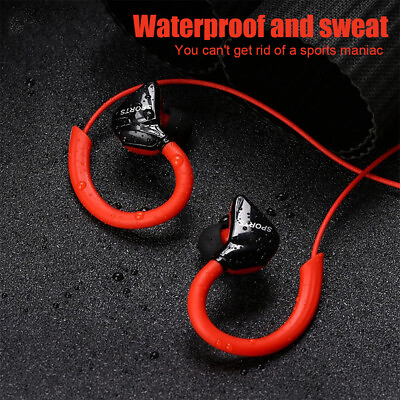 #ad Sports Running Earphones Wire Waterproof Mic In Ear Headphone Mobile Stereo Bass $7.09