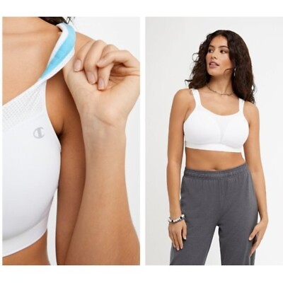 Champion NEW Spot Comfort Full Support High Impact Sports Bra in White Size 38C $26.25