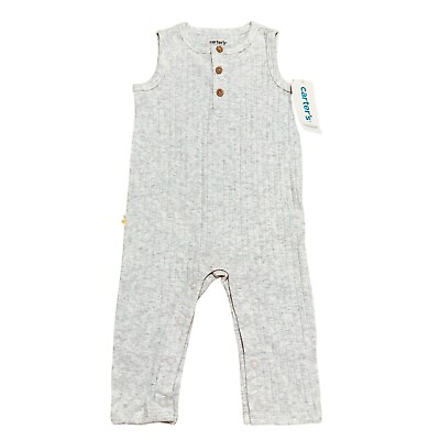 #ad Carter#x27;s NWT Baby Size 6 Months Heather Grey One Piece Jumpsuit $9.99