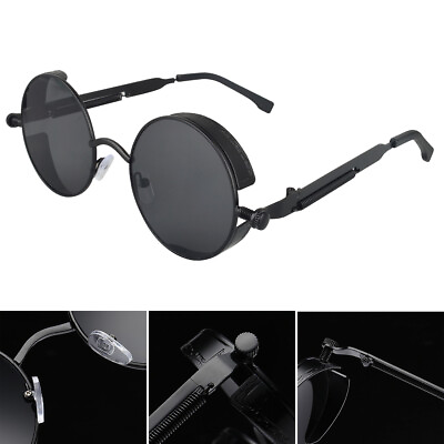 #ad Retro Round Polarized Sunglasses Men Women Vintage Gothic Steampunk Glasses NEW $9.99