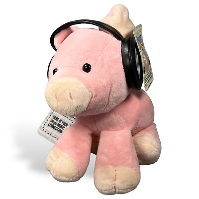 #ad Iflops Share The Tunes Pig Plush Plug And Play Headphone Speakers 12” Stuffed $28.49