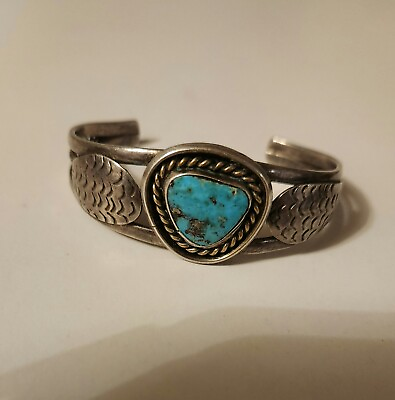 #ad Turquoise Blue Sterling Silver 925 bracelet cuff $220.00