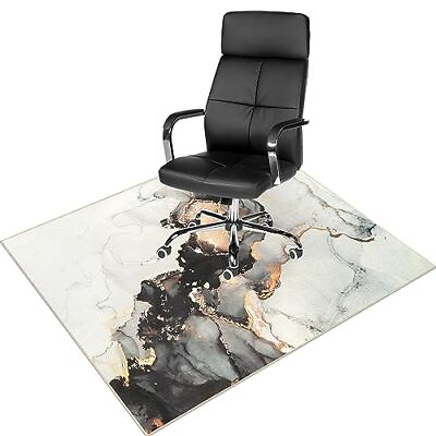#ad Office Chair Mat for Hardwood Tile Floor 48quot;x60quot; 48“x60” Grey Gold Marble $57.25