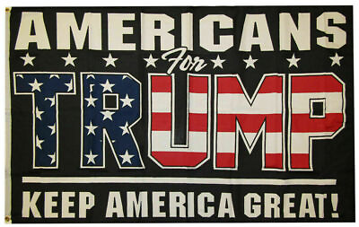 #ad Americans For Trump Flag Keep America Great Black Nylon 12x18 Boat Flag Grommets $9.11
