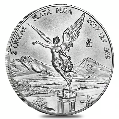 #ad 2017 MEXICO 2 OZ SILVER LIBERTAD BU LIMITED MINTAGE COIN $108.88