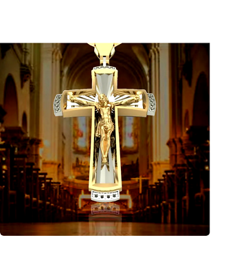 #ad JESUS CROSS CRUCIFIX RELIGIOUS FAITH pendant 18K plated GOLD 22quot; necklace women $19.96