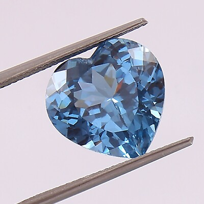 #ad Natural Sky Blue Aquamarine Outstanding Heart Cut Loose Gemstone 12x12 MM $52.53