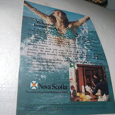#ad Nova Scotia Travel Print Advertisement 1976 PICK 2 OTHERS amp; GET 3 FOR 24 Bikini $13.76