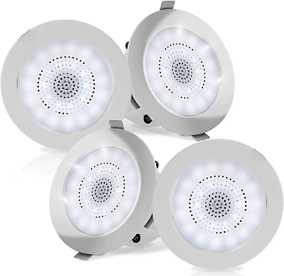 #ad 4” Pair Bluetooth Flush Mount In Wall In Ceiling 2 Way Home Speaker System Built $215.99