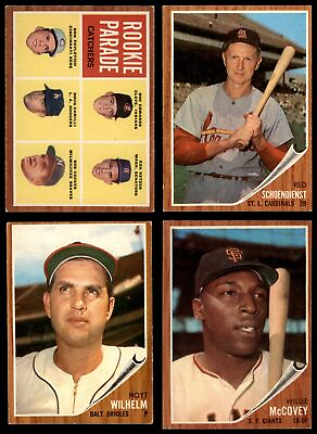 #ad 1962 Topps Baseball High Number Complete Set Cards #523 to #598 4 VG EX $3100.00