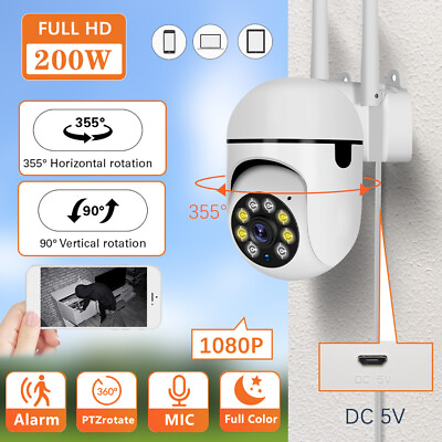 #ad 5G WIFI 1080P 360° Camara De Seguridad Inalambrica Para Casa Exterior Con Audio $19.99
