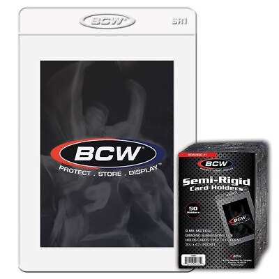 #ad 50 BCW Semi Rigid Card Holders #1 Sleeves for Graded Card Submissions PSA CGC $6.55