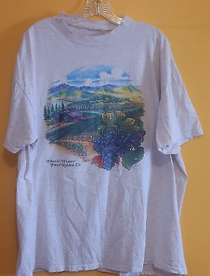 #ad Eberle Winery Paso Robles California T Shirt White Vintage 1992 XL Free Shipping $13.50