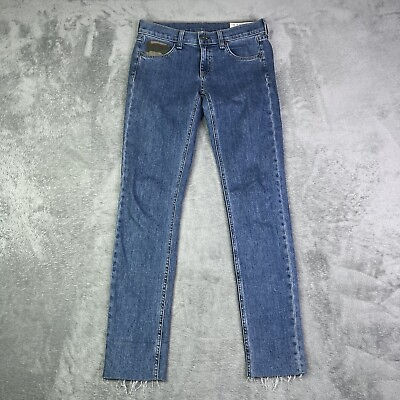 #ad Rag amp; Bone Jeans Womens 24 Dre Blue Denim Camo Back Pocket Cotton Meas 26x29.5 $24.48