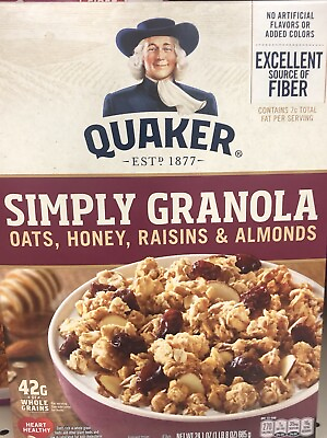 #ad QUAKER Simply Granola Oats Honey Raisins Almonds Breakfast Cereal 24.1 oz $20.99