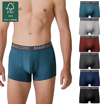 #ad #ad BAMBOO COOL Men#x27;s 6 Pack Trunks Boxer Shorts Organic Underwear Underpants S 3XL $49.99