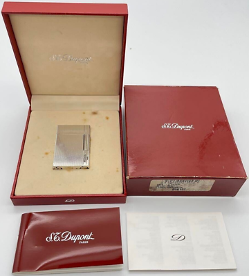 #ad S.T. Dupont Gas Lighter Silver GATSBY with box $318.99
