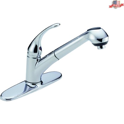 #ad Brass Pull Out Sprayer Kitchen Faucet with Swiveling Spout Durable Design $151.95