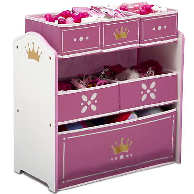#ad Princess Crown 6 Bin Storage Toy Organizer Greenguard Gold Certified $28.99