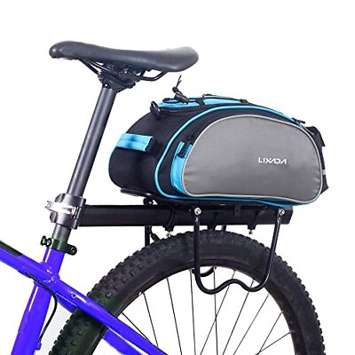 #ad Bicycle Rack Bag 13L Multifunctional Bicycle Rear Seat Bag Cycling Bike Blue $36.73