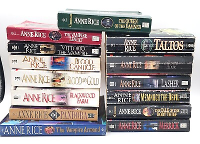 #ad Lot Of 14 Anne Rice Paperback Books Horror Vampire Fiction Small Novels Bundle $39.99