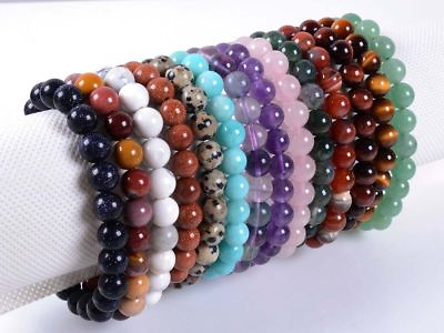 #ad #ad Handmade Natural Gemstone Round Beads Stretch Bracelet 7.5#x27;#x27; 6 8 10 12mm $1.79