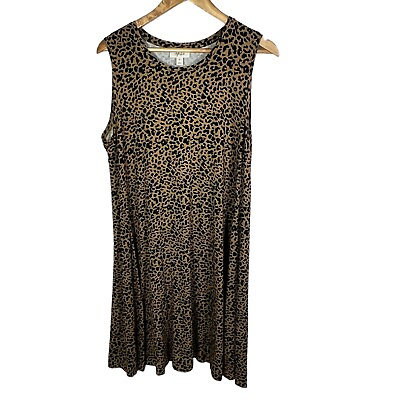#ad Style amp; Co Women#x27;s Printed Flip Flop Dress Colors Brown Black Size X Large $25.00