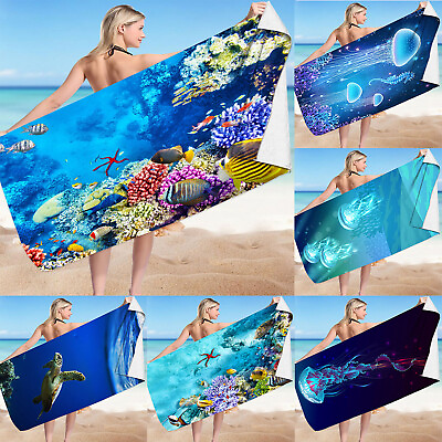 #ad Beach Towel Extra Large Super Absorbent No Sand Thick Microfiber Beach Towel $12.58