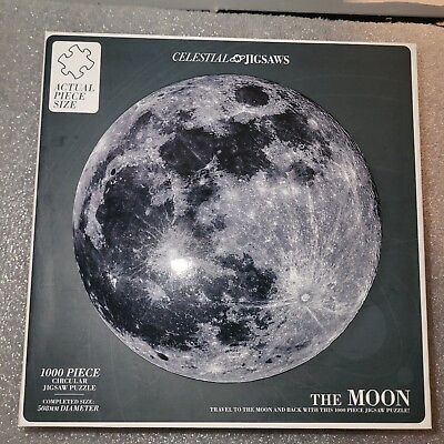 #ad Celestial Jigsaws THE MOON Puzzle 1000 Piece Circular Professor Puzzle NEW $22.00