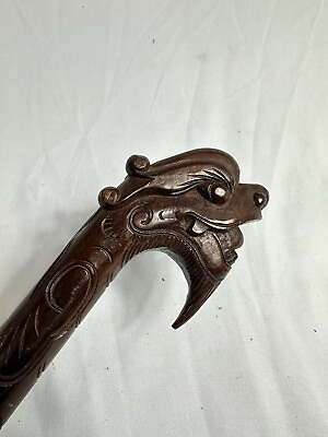 #ad Chinese Hand Carved Dragon Head Cane 42” H $49.99