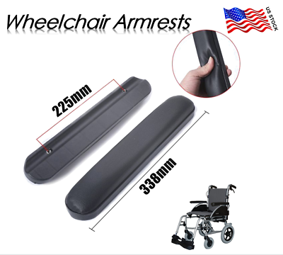 #ad Wheelchair Armrest Chair Arm Pads Full Length 13.3quot; Padded 1 Pair PU Leather $12.99